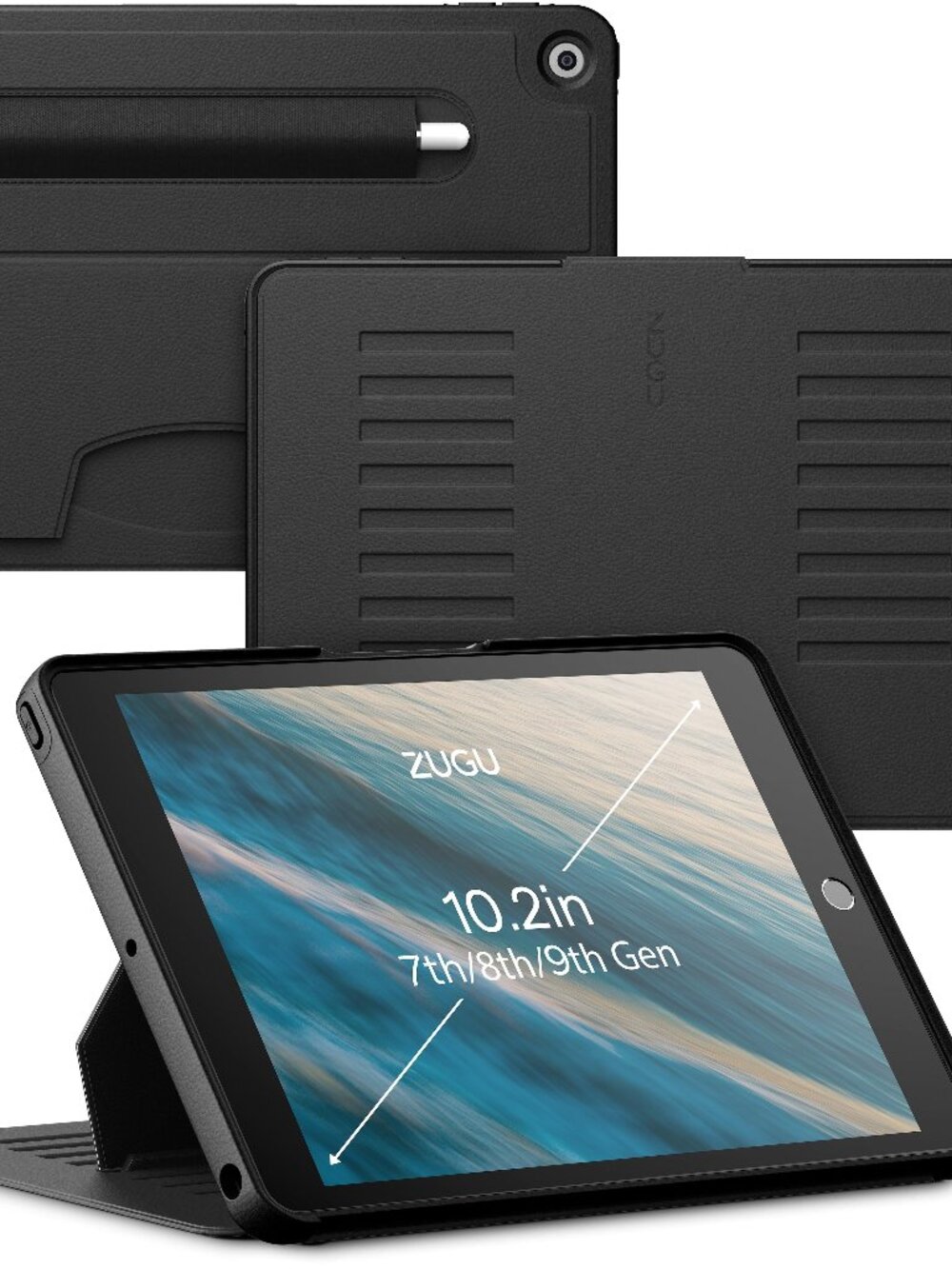 NEW ZUGU iPad 10.2 Case 7th 8th 9th Gen Black Magnetic Stand